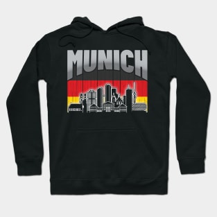 Munich Germany Skyline Vintage German Flag Hoodie